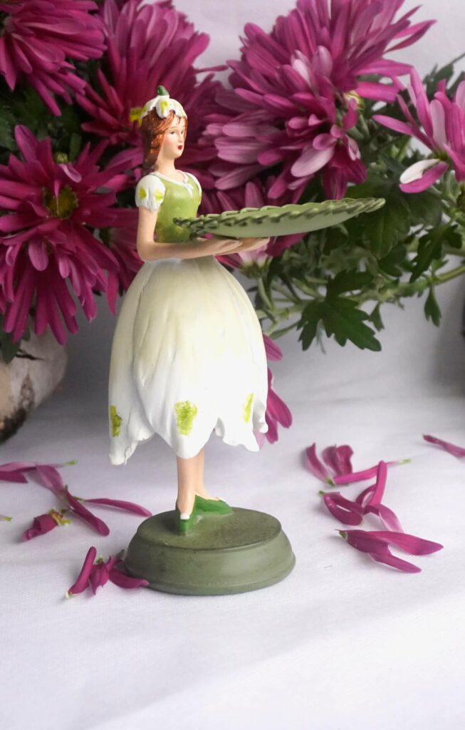 Dekofigur Teelichthalter Kerzenhalter Blumenmädchen Märzenbechermädchen