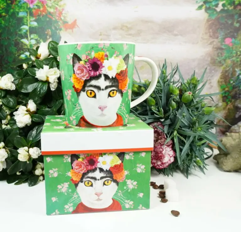PPD Henkelbecher Flower Cat mit Geschenkbox