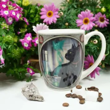 Henkelbecher Sprüche Kaffeetasse Absinthe Cat von Lisa Parker