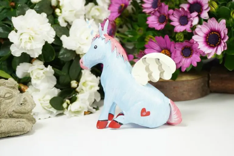 Pape Einhorn Dekofigur Blech Figur Unicorn Fantasy Bleu