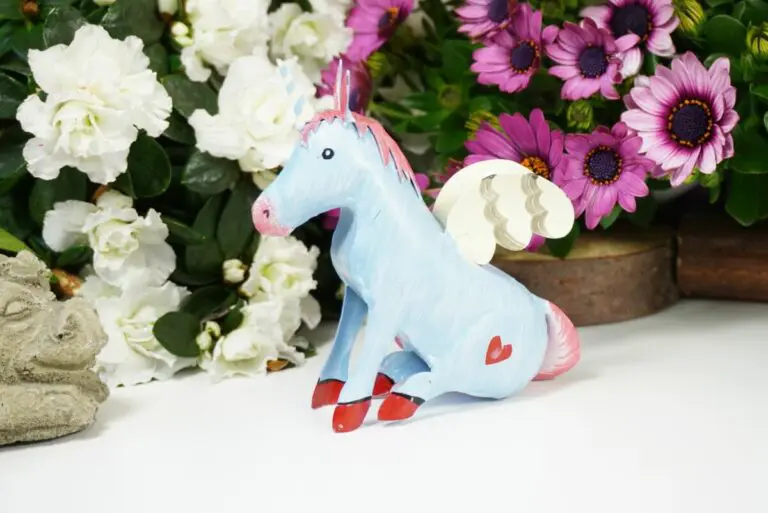 Pape Einhorn Dekofigur Blech Figur Unicorn Fantasy Bleu