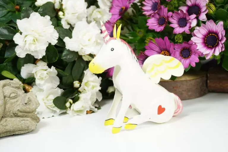 Pape Einhorn Dekofigur Blech Figur Unicorn Fantasy White