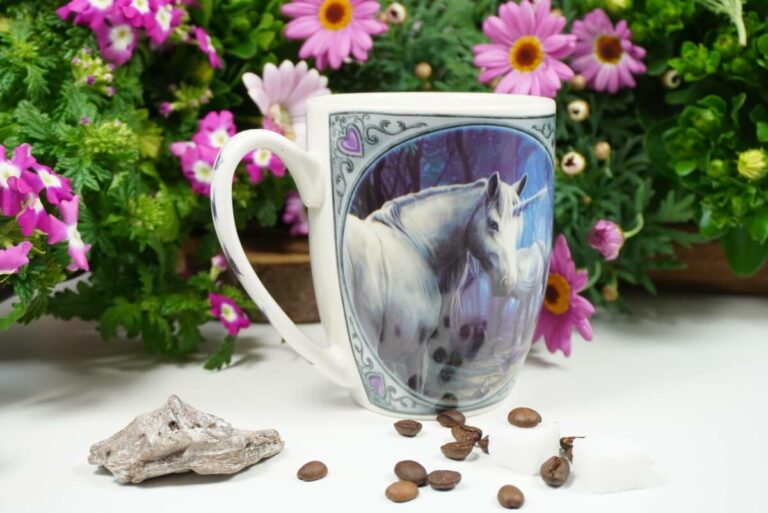 Henkelbecher Sprüche Kaffeetasse Fantasy Einhörner von Lisa Parker