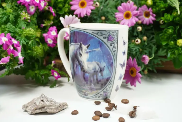 Henkelbecher Sprüche Kaffeetasse Fantasy Einhörner von Lisa Parker