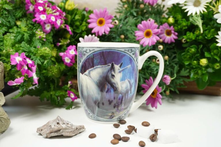 Henkelbecher Sprüche Kaffeetasse Fantasy Einhörner von Lisa Parker