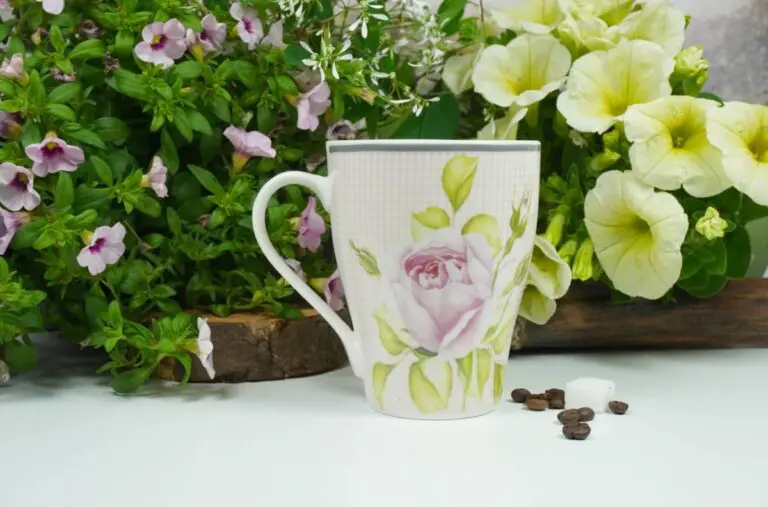 Henkelbecher Sprüche Kaffeetasse Rosentraum