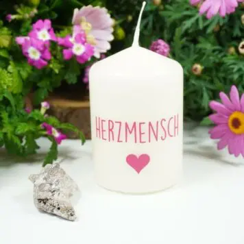 Kerzilein Kerze Flamme Herzmensch