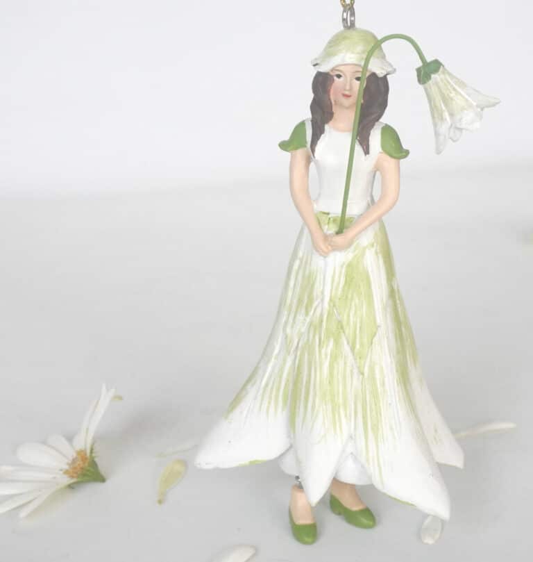 Deko Figur Blumenmädchen Akeleimädchen weiß zum Hängen