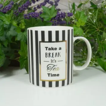 Wurm Henkelbecher Sprüche Tasse Tee Tasse Take a Break Its Tea Time