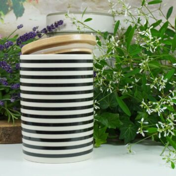 Wurm Vorratsdose Keramikdose 680ml Black & White Stripes
