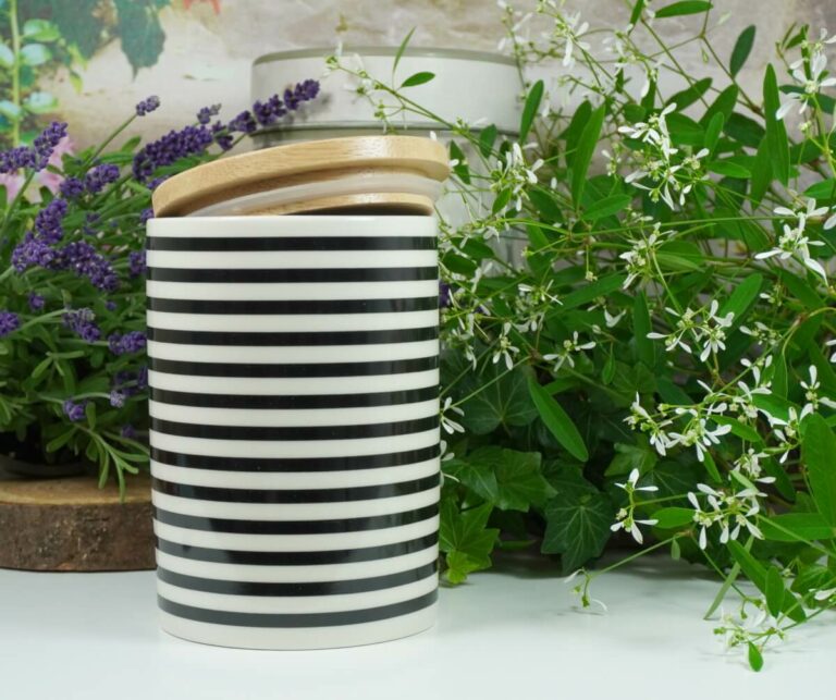 Wurm Vorratsdose Keramikdose 680ml Black & White Stripes