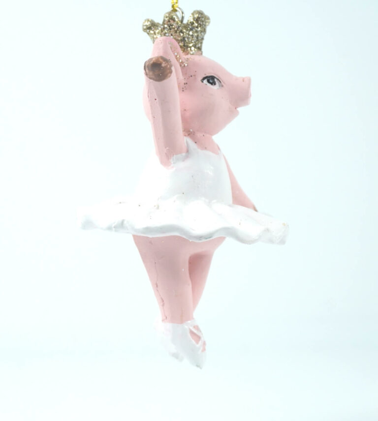 Dekofigur Schwein Ballerina Schwein mit Krönchen zum Hängen