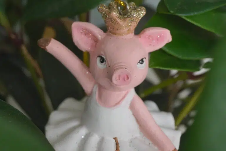 Dekofigur Schwein Ballerina Schwein mit Krönchen zum Hängen