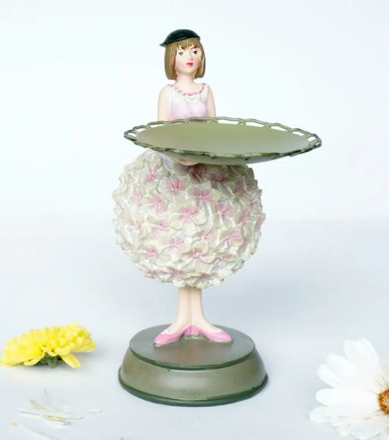Dekofigur Teelichthalter Kerzenhalter Blumenmädchen Hortensienmädchen