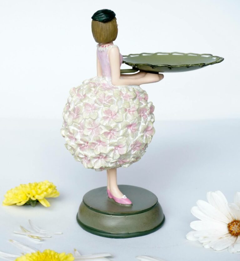 Dekofigur Teelichthalter Kerzenhalter Blumenmädchen Hortensienmädchen