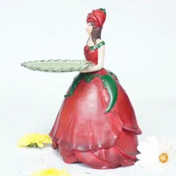 Dekofigur Teelichthalter Kerzenhalter Blumenmädchen Rosenmädchen