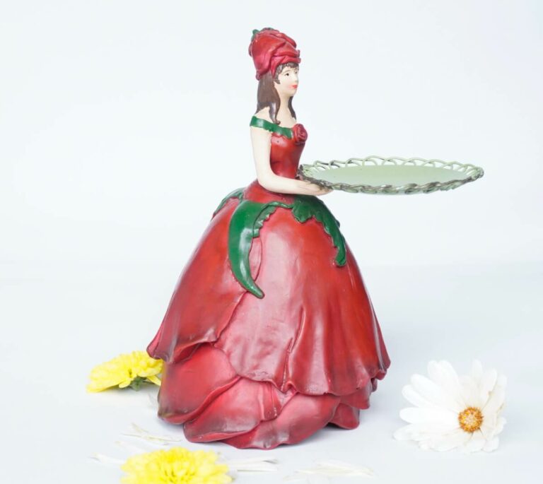 Dekofigur Teelichthalter Kerzenhalter Blumenmädchen Rosenmädchen