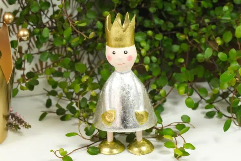 Pape Deko Figur Blechpuppe Litte King Silber Gold