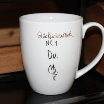 edition Gute Geister Porzellanbecher - Henkelbecher - Sprüche Tasse - Glücklichmacher Nr. 1 Du