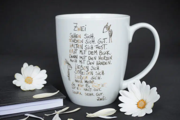 edition Gute Geister Porzellanbecher - Henkelbecher - Sprüche Tasse - Zwei Sehen Sich.