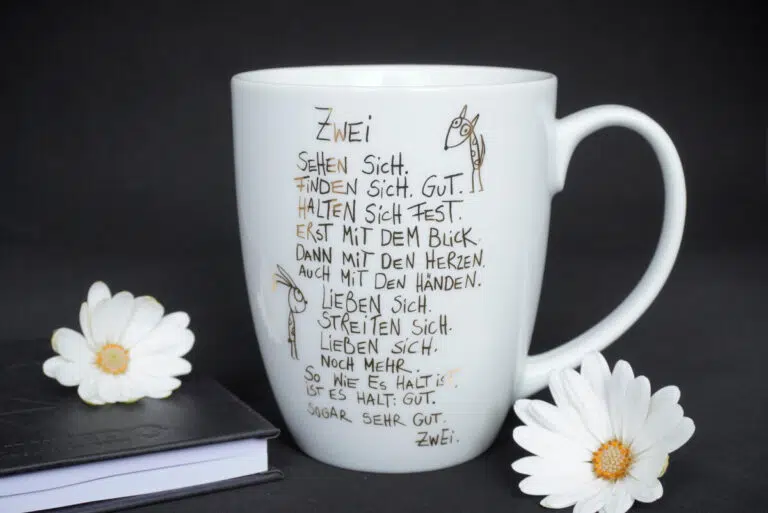 edition Gute Geister Porzellanbecher - Henkelbecher - Sprüche Tasse - Zwei Sehen Sich.