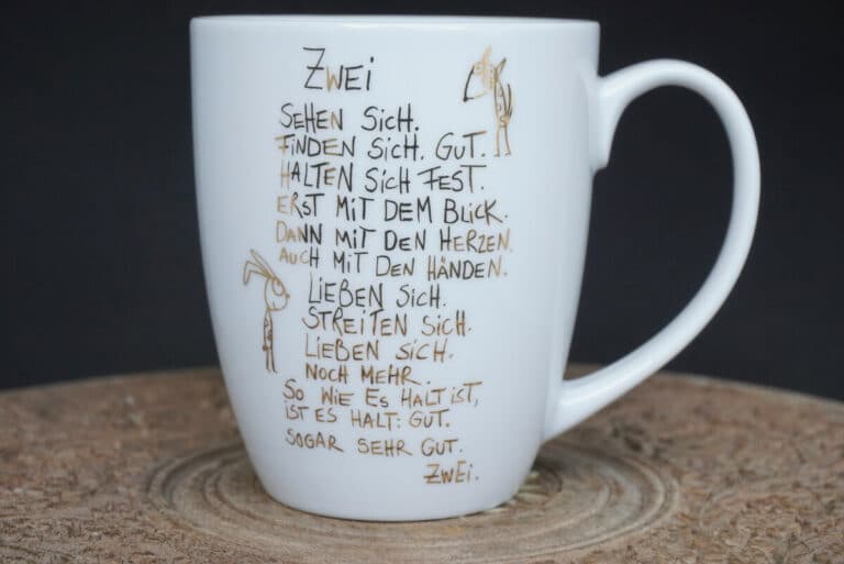 edition Gute Geister Porzellanbecher - Henkelbecher - Sprüche Tasse - Zwei Sehen Sich.
