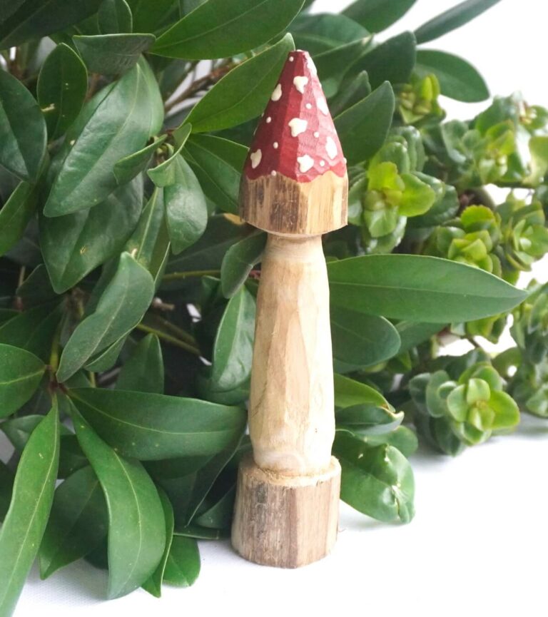 Deko Pilz Baum Holz Fliegenpilz Natur Herbstdeko