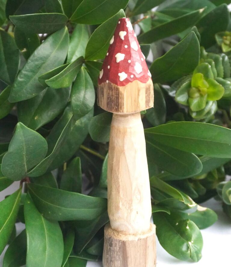 Deko Pilz Baum Holz Fliegenpilz Natur Herbstdeko