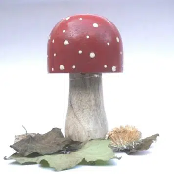Deko Pilz Holz Fliegenpilz Natur Herbstdeko