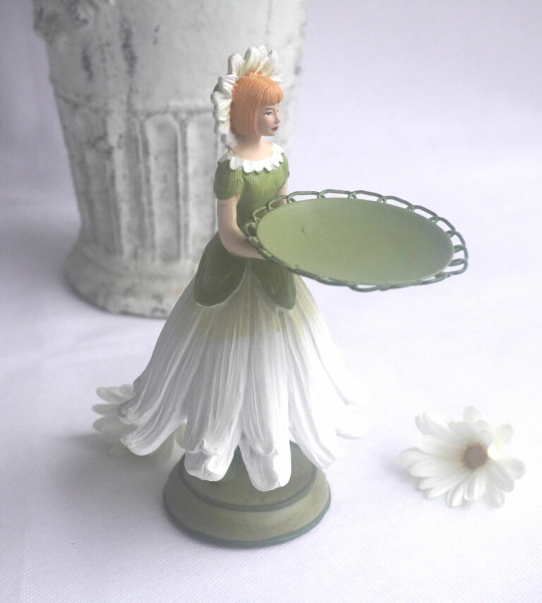 Dekofigur Teelichthalter Kerzenhalter Blumenmädchen Margeritenmädchen
