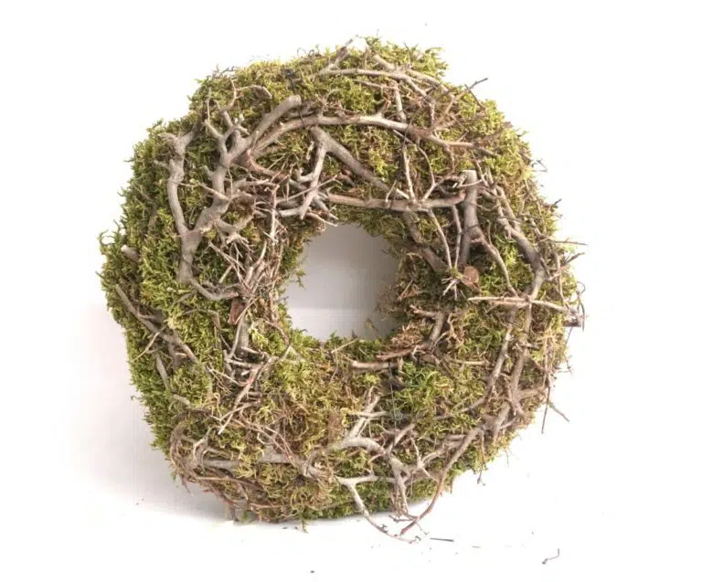 Herbstkranz Mooskranz mit Ästen getrocknet