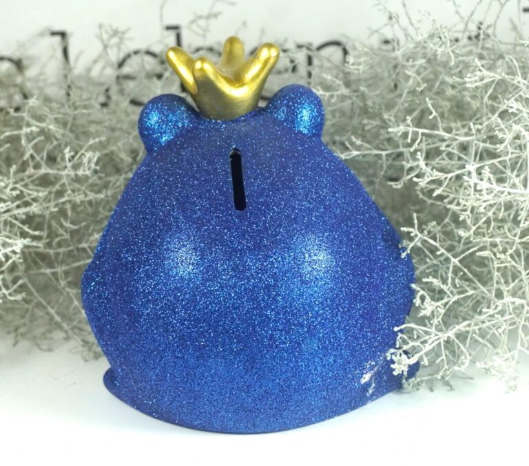 Pomme Pidou Spardose Money Bank Frosch Freddy Blau Glitzer