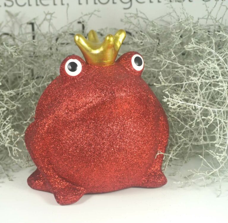 Pomme Pidou Spardose Money Bank Frosch Freddy Rot Glitzer