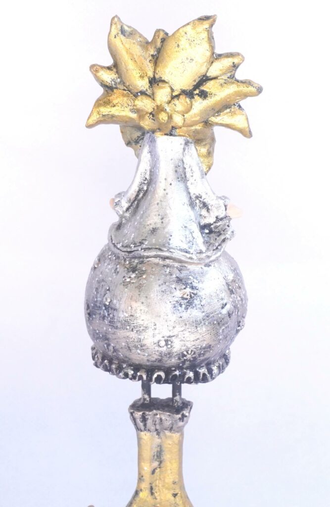 Dekofigur Blumenmädchen Weihnachts Elfe Silber Gold 21cm