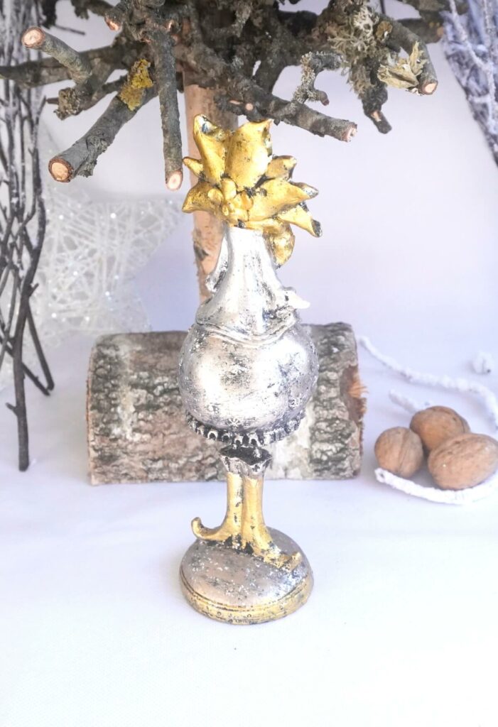 Dekofigur Blumenmädchen Weihnachts Elfe Silber Gold 21cm