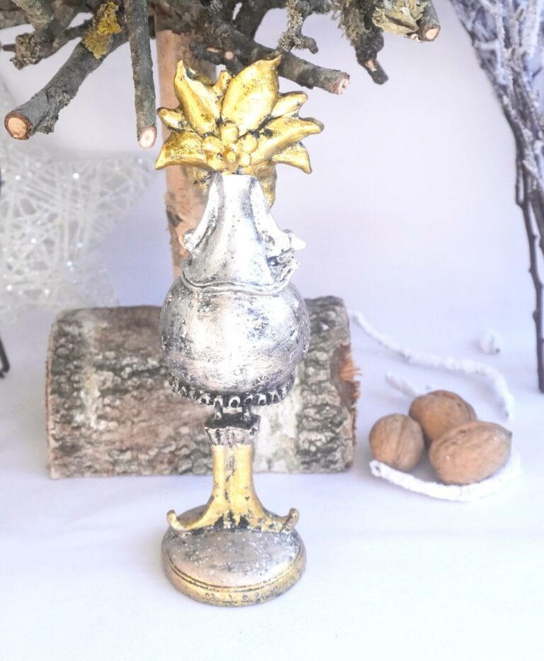 Dekofigur Blumenmädchen Weihnachts Elfe Silber Gold 21cm