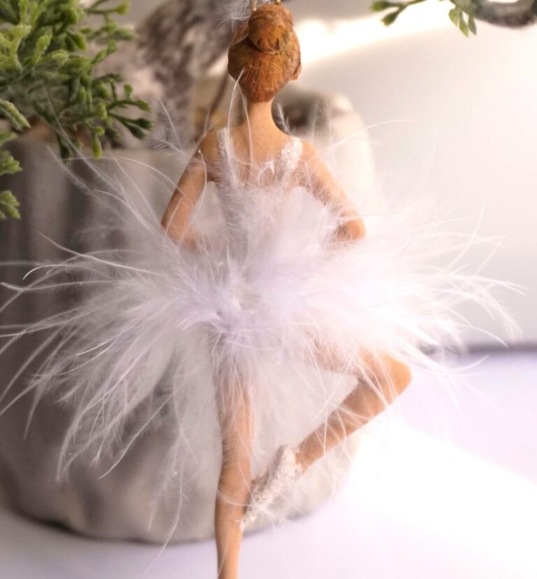 Deko Figur Ballerina Feder Kleid Dekohänger