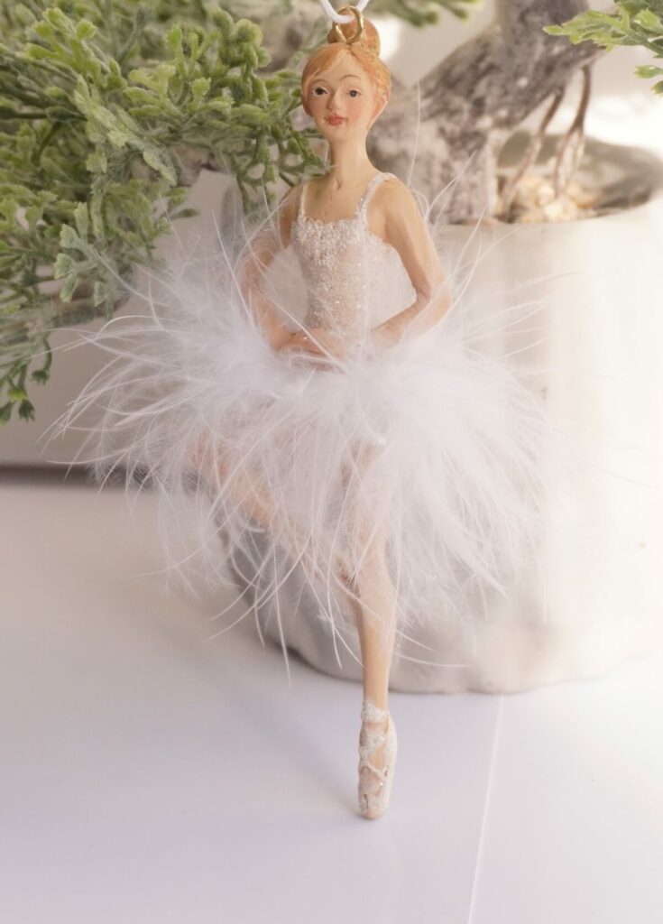 Deko Figur Ballerina Feder Kleid Dekohänger