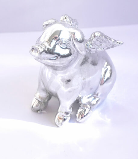 Dekofigur Schutzengel Schwein Glücksschwein Silver Petit