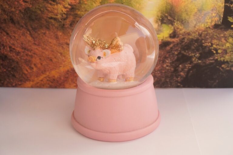 Schneekugel Glimmerkugel Schutzengel Rose