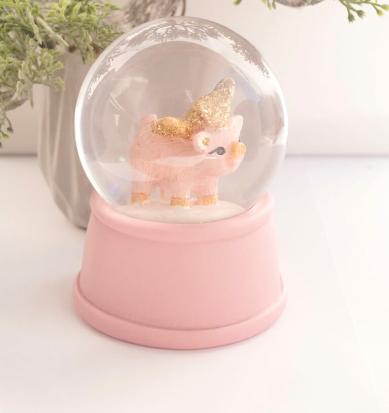 Schneekugel Glimmerkugel Schutzengel Rose
