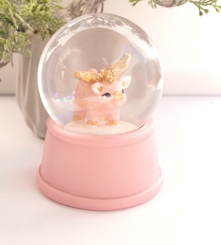 Schneekugel Glimmerkugel Schutzengel Rose