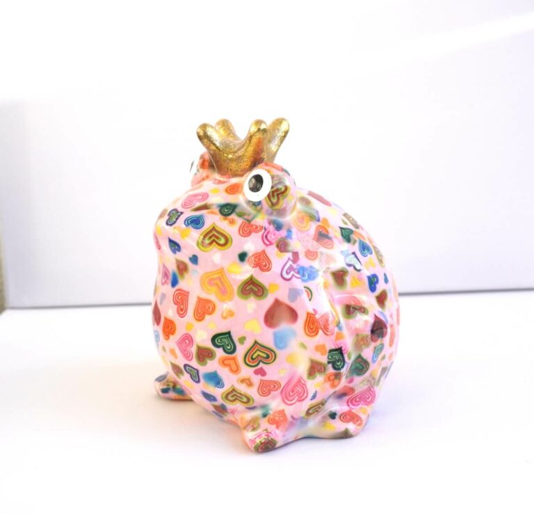 Pomme Pidou Spardose Money Bank Frosch Freddy Herzchen Rosa