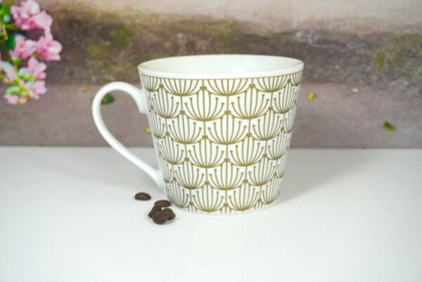Krasilnikoff Henkelbecher Kaffeebecher Blossom Gold