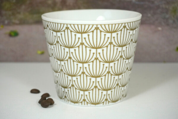 Krasilnikoff Henkelbecher Kaffeebecher Blossom Gold