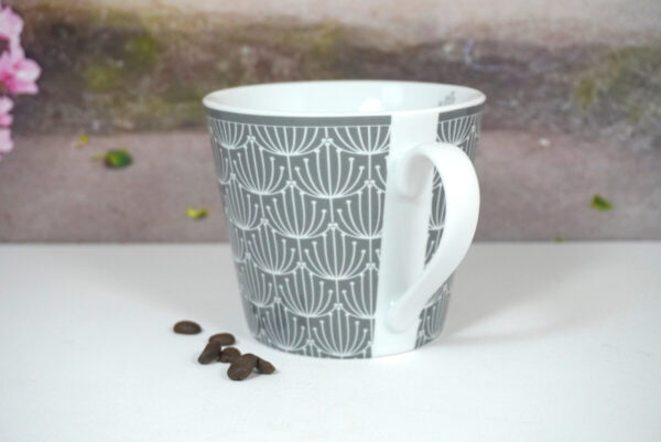 Krasilnikoff Henkelbecher Kaffeebecher Blossom Grey
