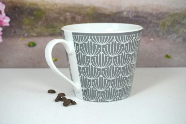 Krasilnikoff Henkelbecher Kaffeebecher Blossom Grey