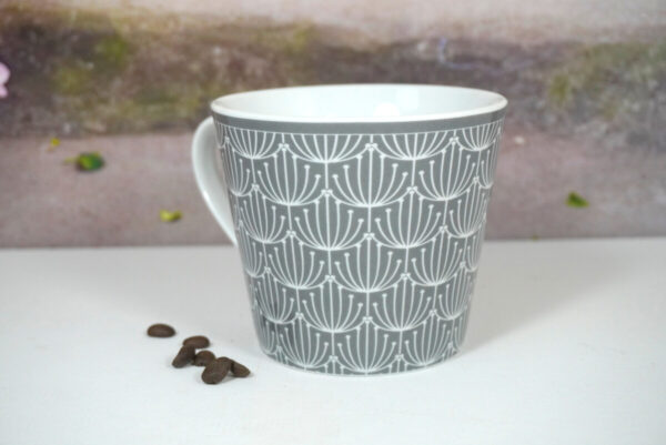 Krasilnikoff Henkelbecher Kaffeebecher Blossom Grey