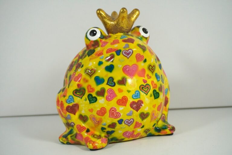 Pomme Pidou Spardose Money Bank Frosch Freddy Gelb Herz