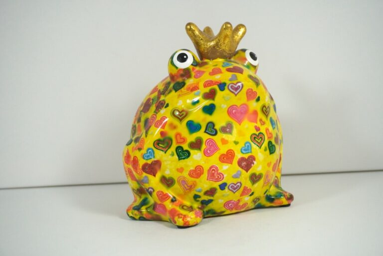 Pomme Pidou Spardose Money Bank Frosch Freddy Gelb Herz